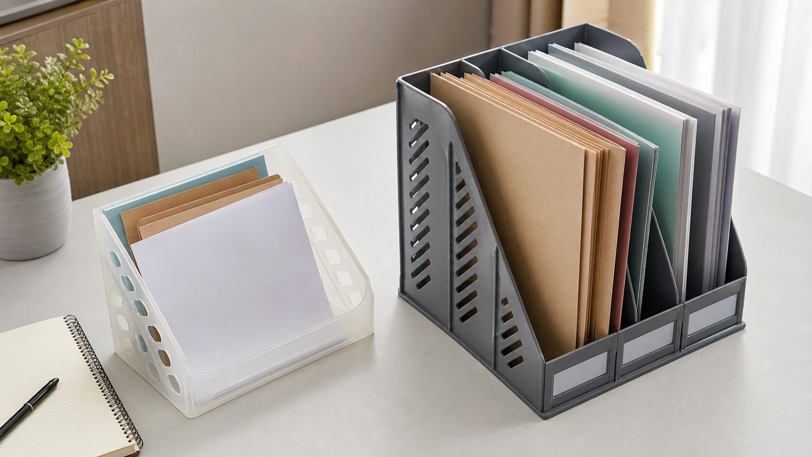 100均ドキュメントスタンドの容量や強度を比べるイメージ