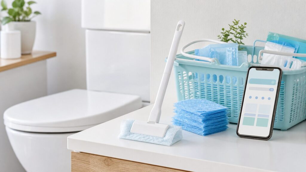 流せるトイレブラシと替えブラシ、在庫検索アプリのイメージ