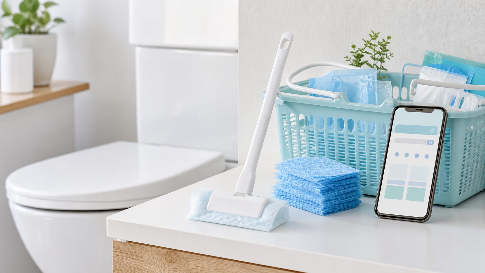 流せるトイレブラシと替えブラシ、在庫検索アプリのイメージ