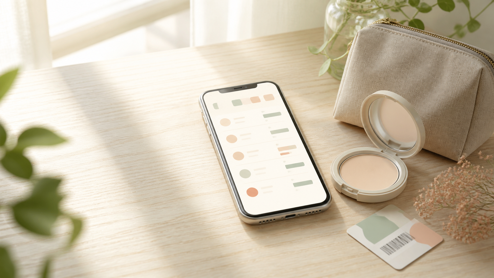 スマートフォンで在庫を確認するイメージ