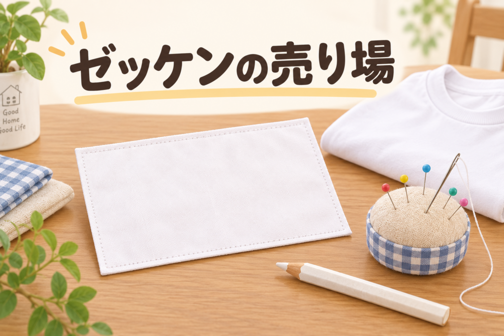 ダイソー ゼッケン 売り場を説明するAI生成イラスト（商品の実物ではありません）