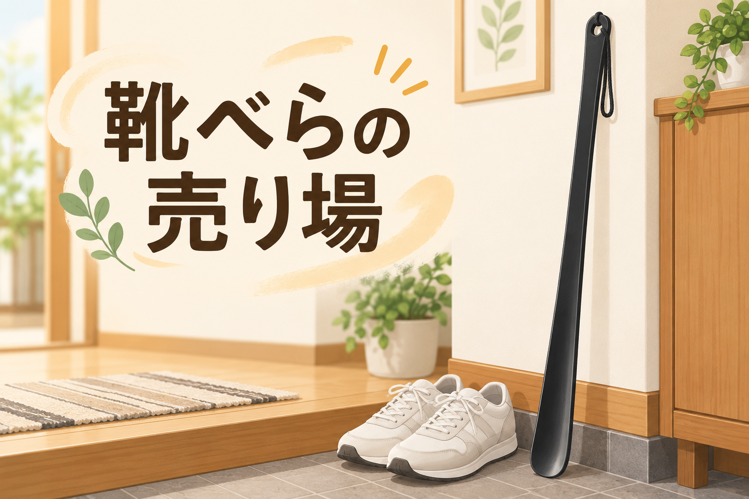 ダイソー 靴べら 売り場を説明するAI生成イラスト(商品の実物ではありません)